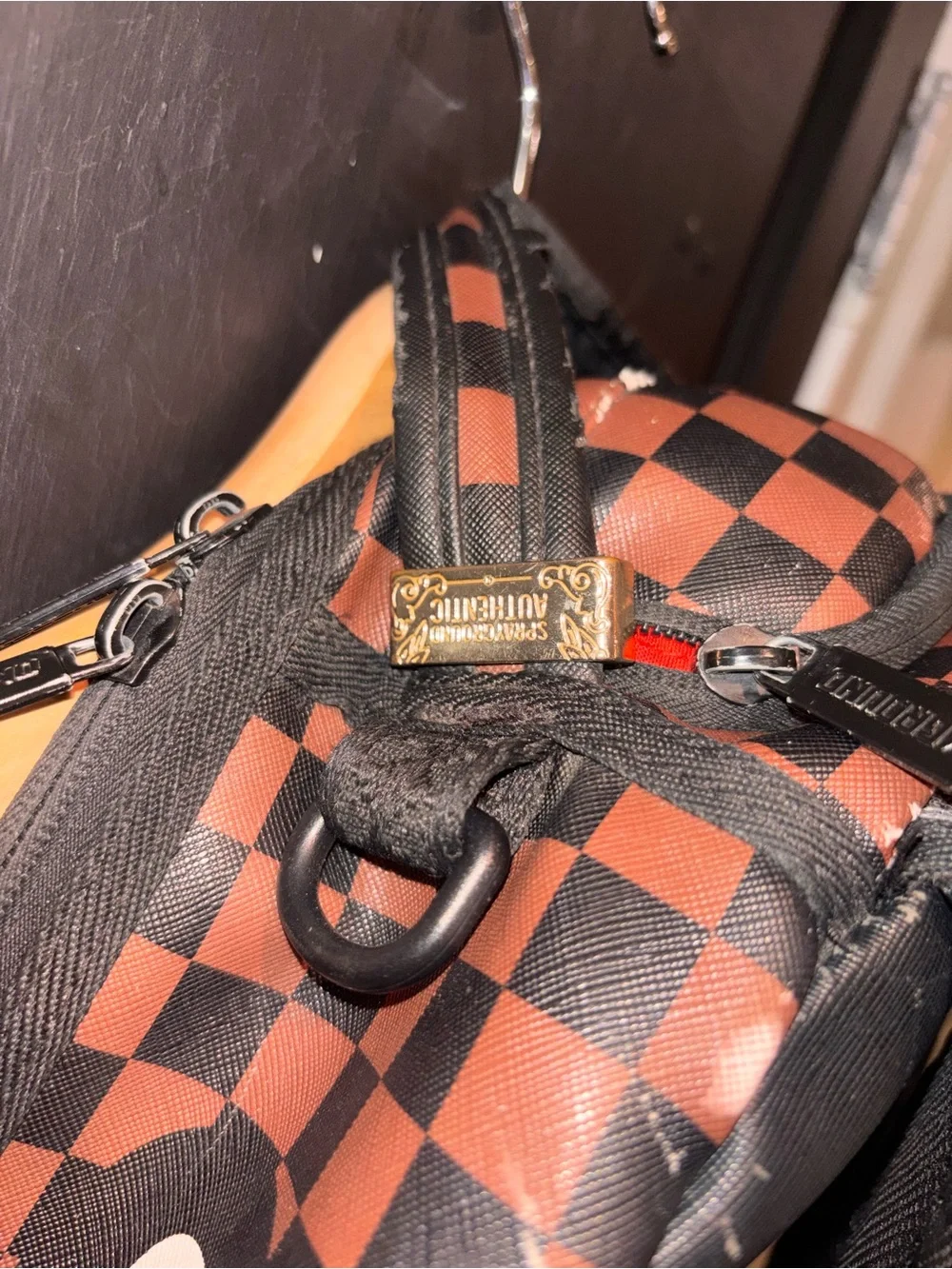 Sprayground Limited Edition Money Bear Shark Backpack Checkered